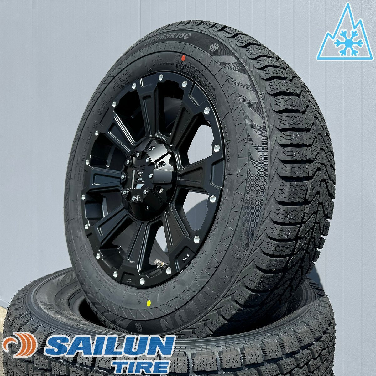 Instant delivery mounting nut set Vehicle inspection compatible Studless 2024 Hiace 200 series SAILUN COMMRECIO ICE 215/65R16 DeathRock 16 inch [x1200528102]