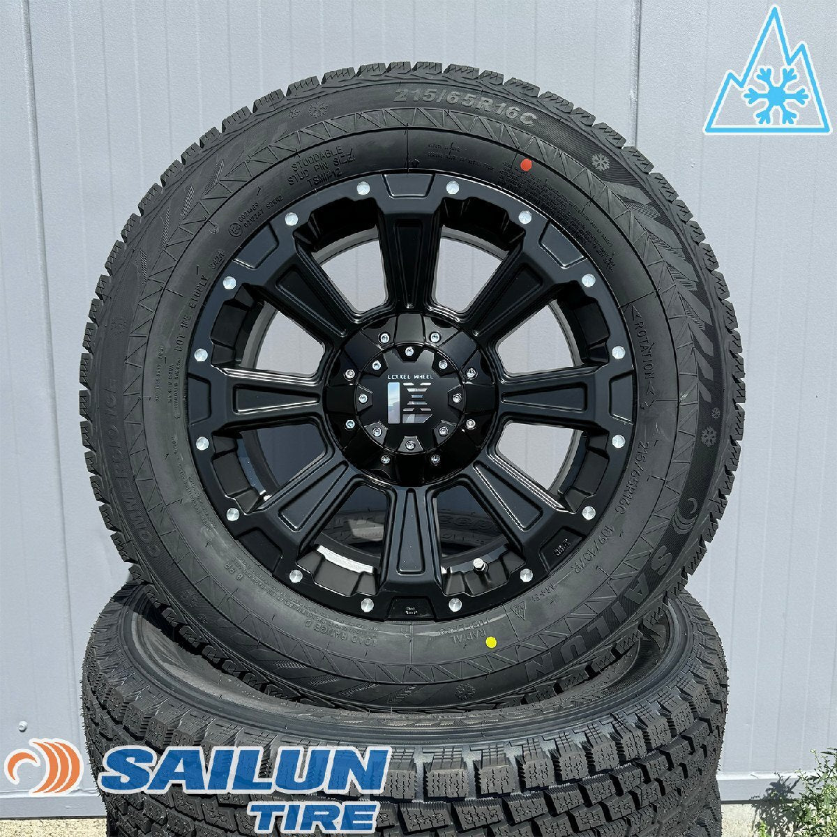 Instant delivery mounting nut set Vehicle inspection compatible Studless 2024 Hiace 200 series SAILUN COMMRECIO ICE 215/65R16 DeathRock 16 inch [x1200528102]