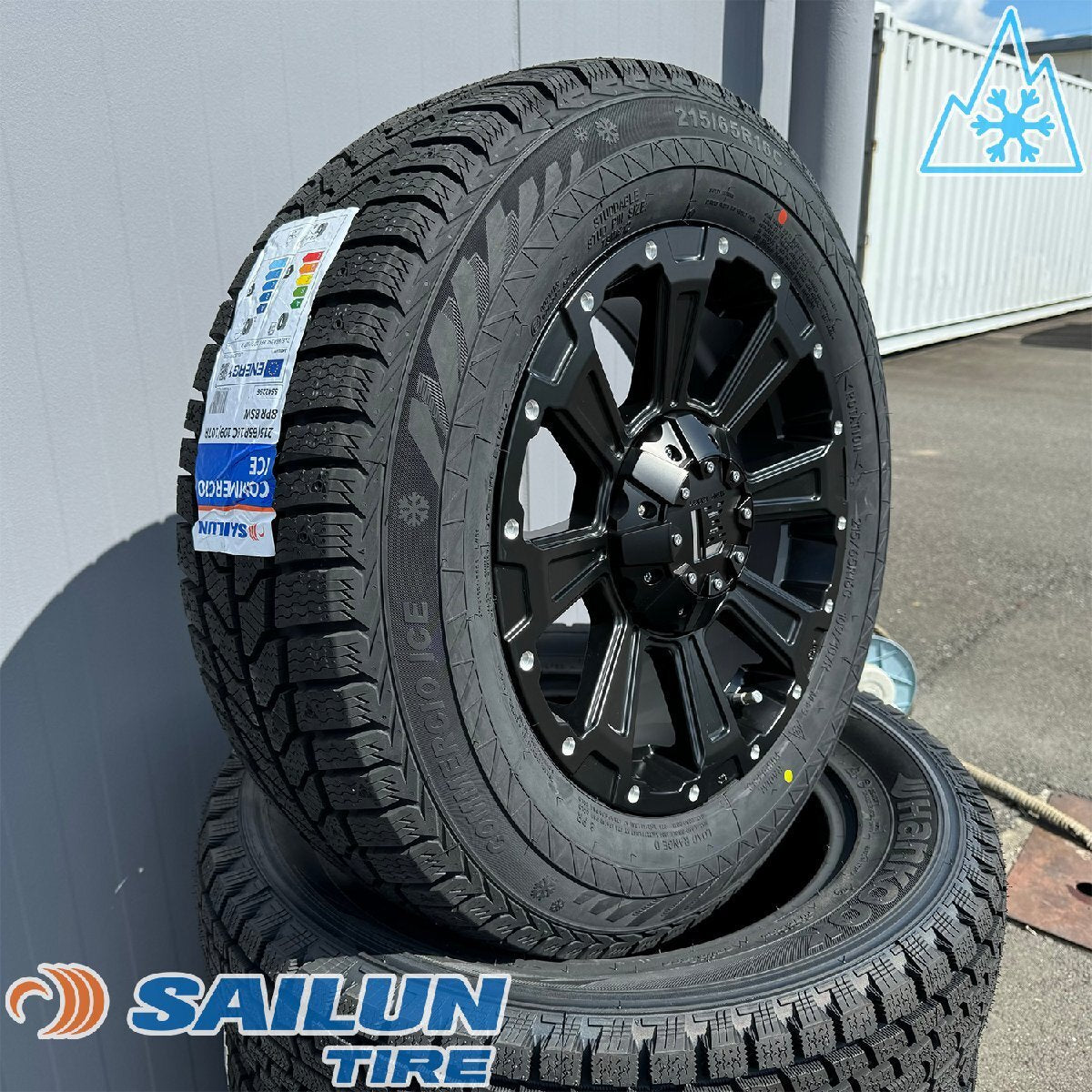 Instant delivery mounting nut set Vehicle inspection compatible Studless 2024 Hiace 200 series SAILUN COMMRECIO ICE 215/65R16 DeathRock 16 inch [x1200528102]