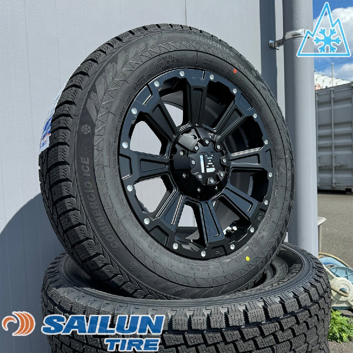 Instant delivery mounting nut set Vehicle inspection compatible Studless 2024 Hiace 200 series SAILUN COMMRECIO ICE 215/65R16 DeathRock 16 inch [x1200528102]