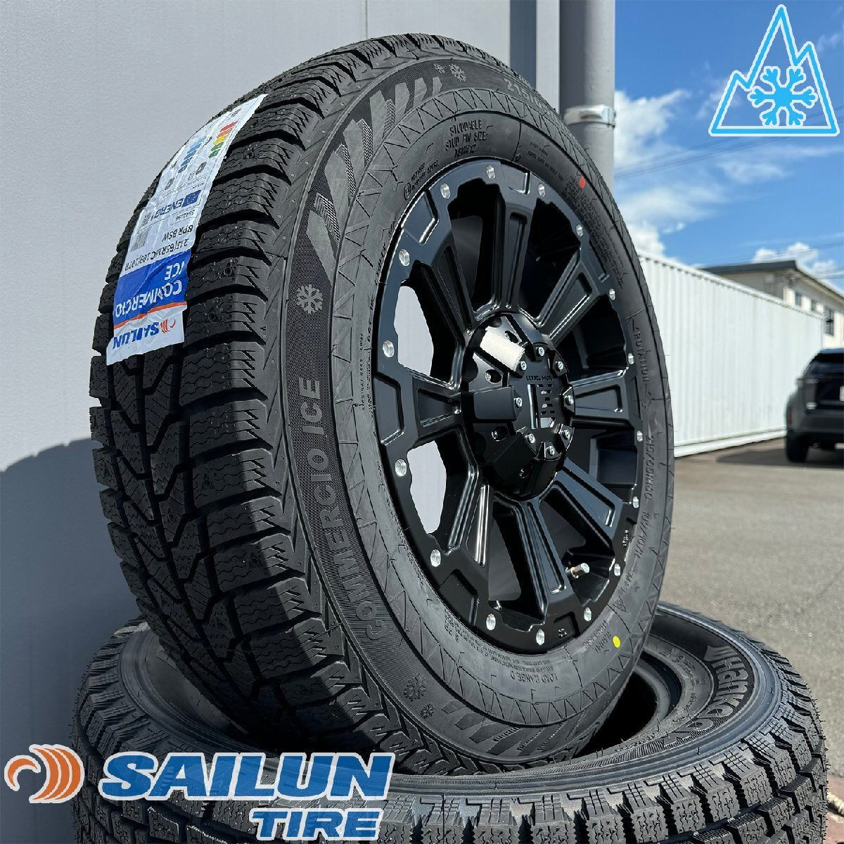 Instant delivery mounting nut set Vehicle inspection compatible Studless 2024 Hiace 200 series SAILUN COMMRECIO ICE 215/65R16 DeathRock 16 inch [x1200528102]