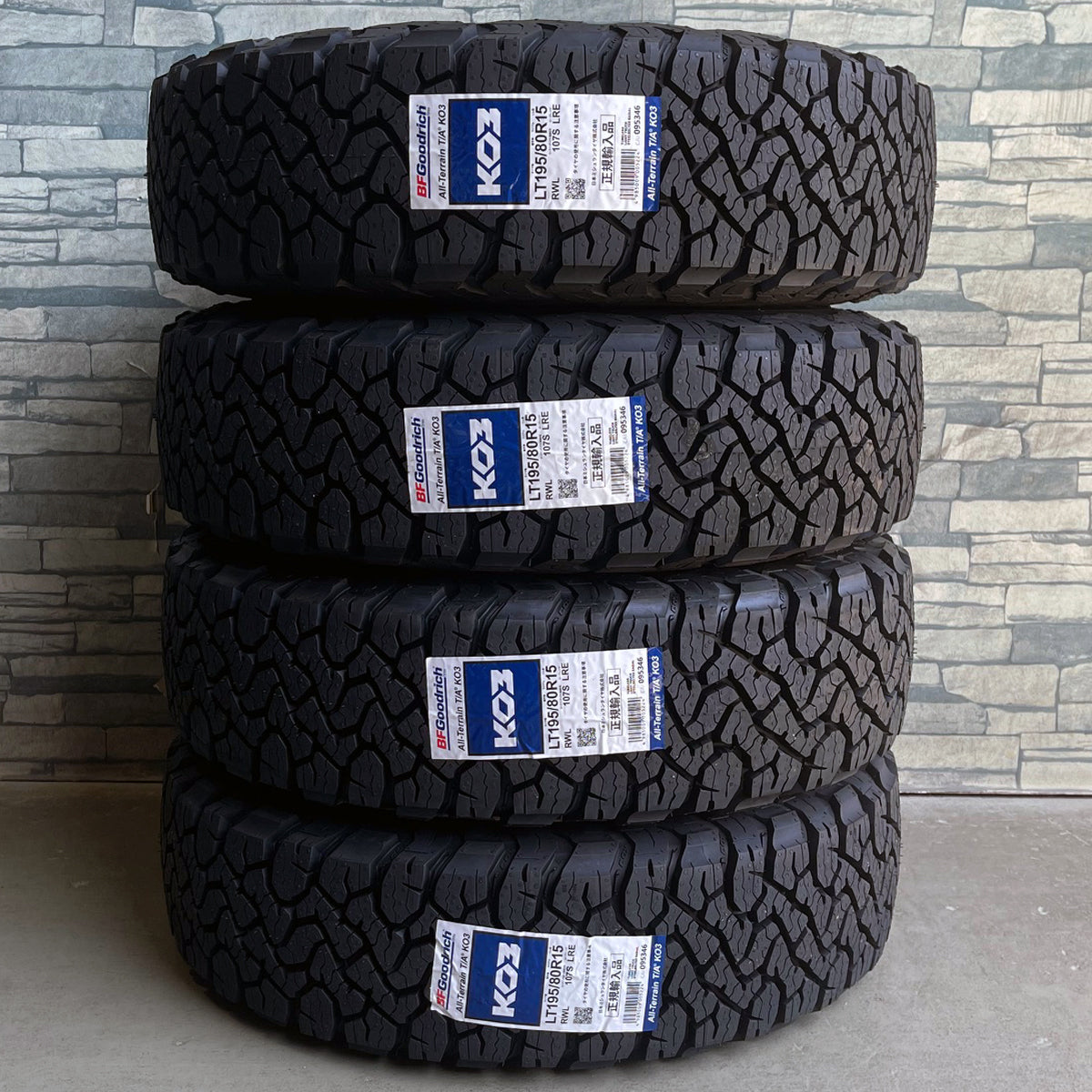 Hiace 195/80R15 BFGoodrich KO3 WL Keeler Tactics 15×6.0J+33 6/139.7 GBK Goodrich New Tire Wheel Set of 4 [l1202025457]