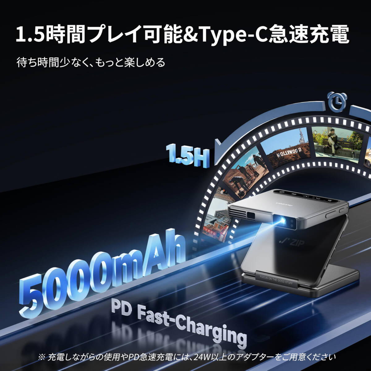 DLP Projector Compact Gold 5000mAh Vertical Screen Compatible [n1202104840]