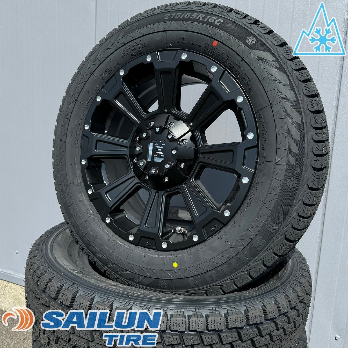 Immediate delivery with mounting nut Compatible with vehicle inspection Studless Tire Wheel Hiace 200 Series Siren Comercio Ice 215/65r16 DeathRock 16 inch [k1204320561]