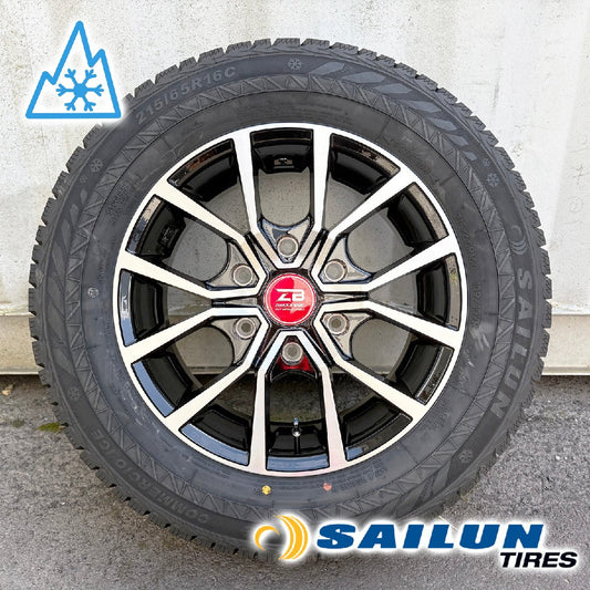 [New Set of 4] 2024 Vehicle Inspection Compatible Hiace Studless Tire Wheel 16 Inch Zero Break Force SAILUN 215/65R16 [w1205484443]