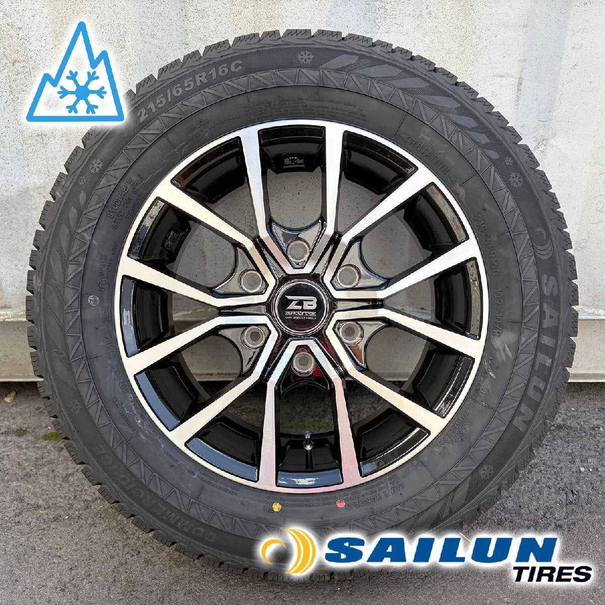 [New Set of 4] 2024 Vehicle Inspection Compatible Hiace Studless Tire Wheel 16 Inch Zero Break Force SAILUN 215/65R16 [d1205503872]