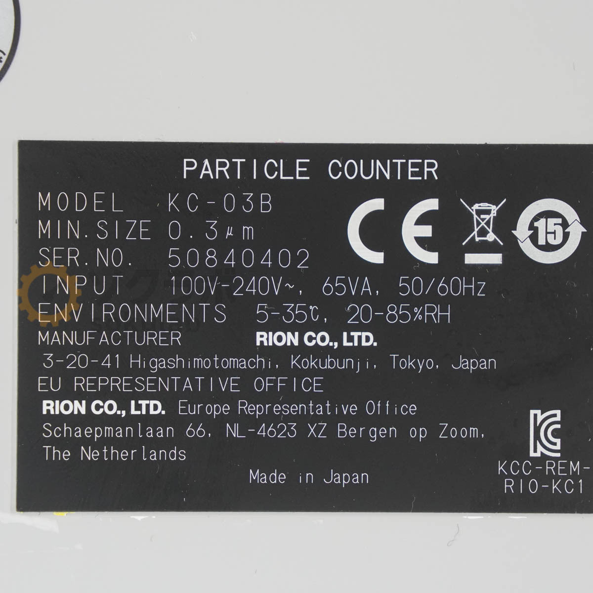 DW KC-03B RION PARTICLE COUNTER Airborne Particle Counter Light Scattering Automatic Particle Counter [h1207307141]