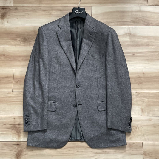[Free Shipping] [Good Condition] BRIONI 100% Cashmere Highest Grade 3B Jacket Gray 50 Total Cashmere Tailored Blazer [l1207983132]
