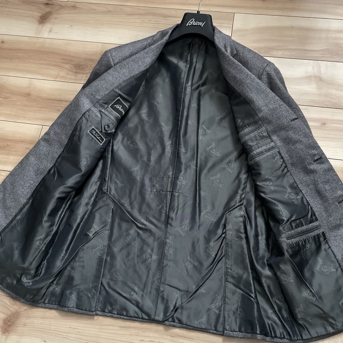 [Free Shipping] [Good Condition] BRIONI 100% Cashmere Highest Grade 3B Jacket Gray 50 Total Cashmere Tailored Blazer [l1207983132]