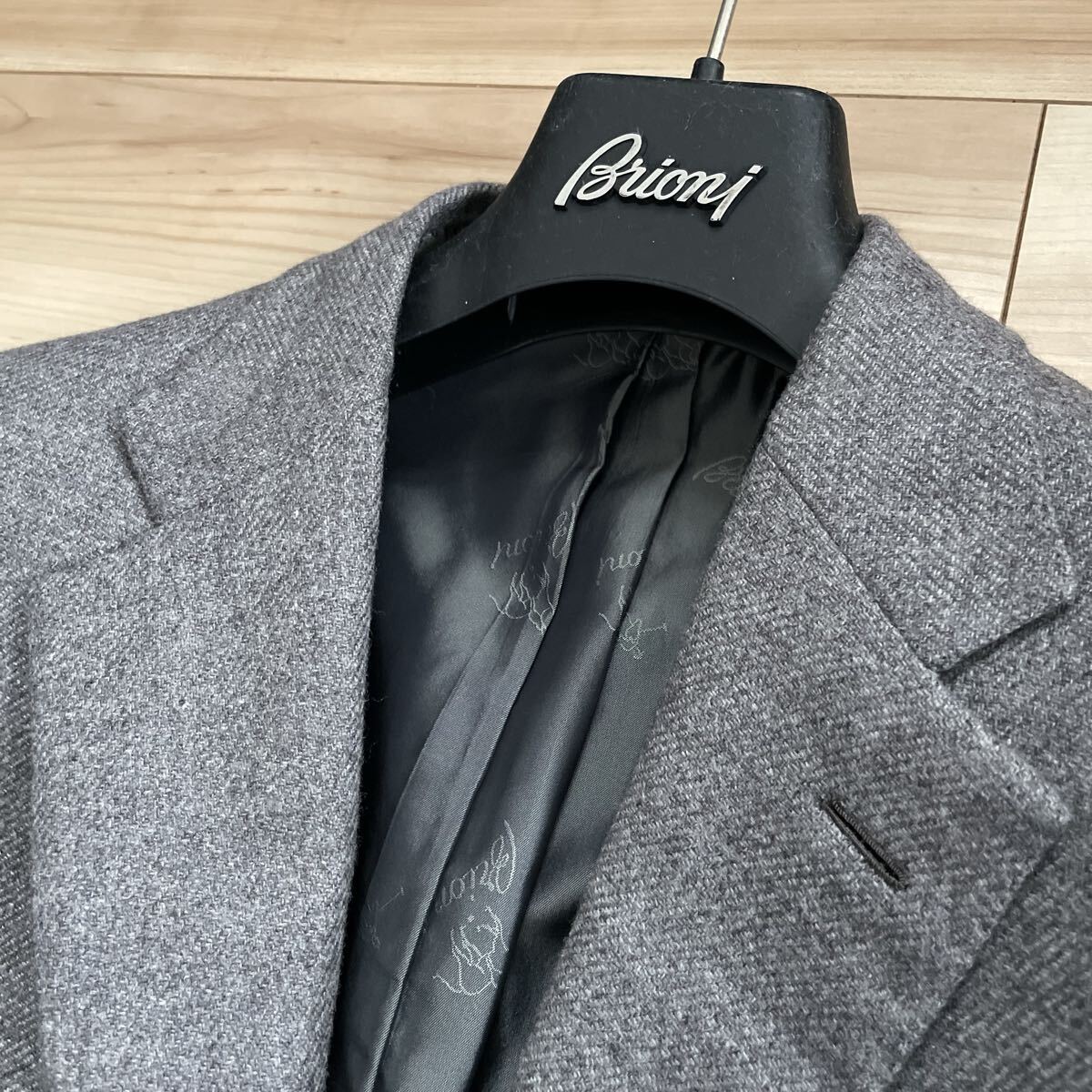 [Free Shipping] [Good Condition] BRIONI 100% Cashmere Highest Grade 3B Jacket Gray 50 Total Cashmere Tailored Blazer [l1207983132]