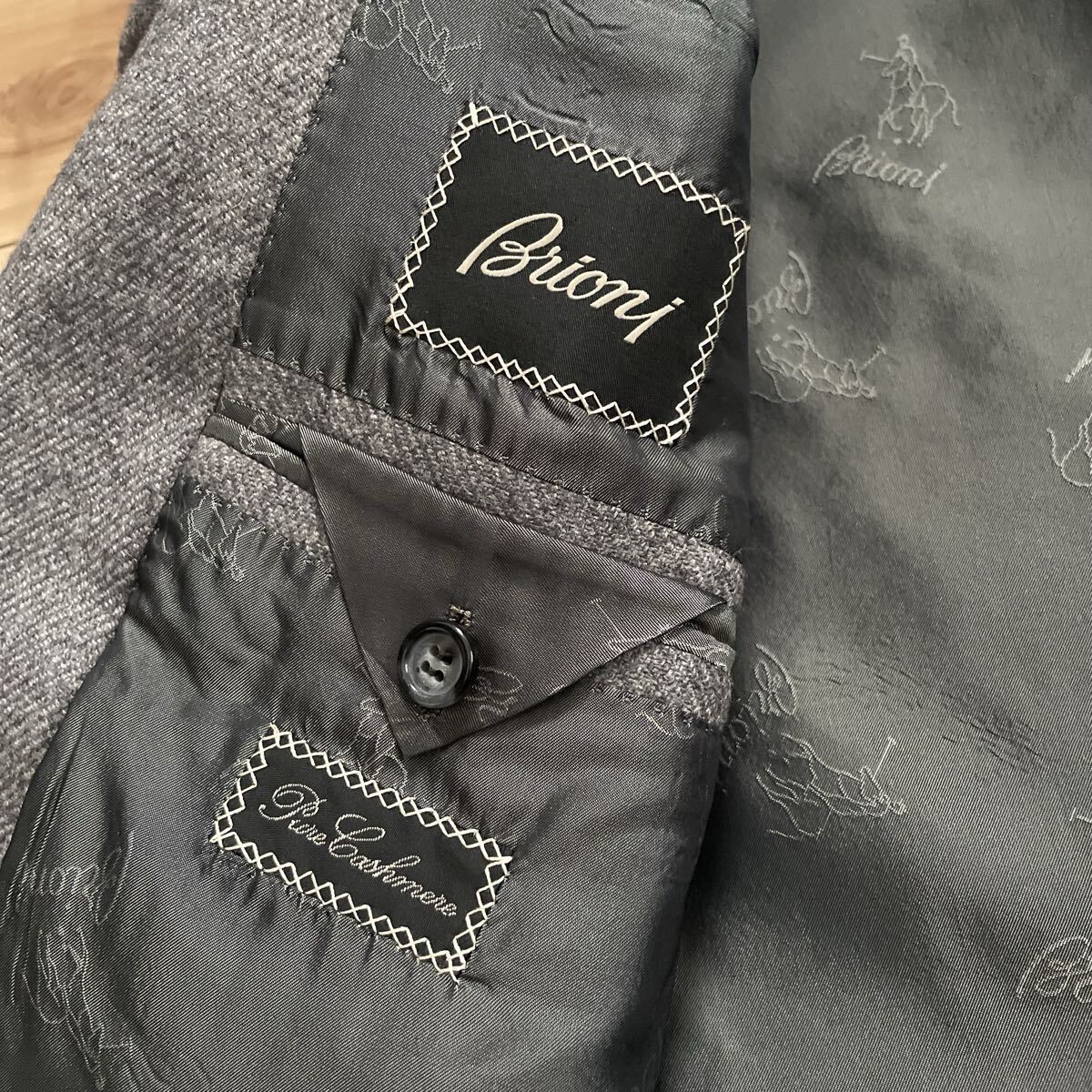 [Free Shipping] [Good Condition] BRIONI 100% Cashmere Highest Grade 3B Jacket Gray 50 Total Cashmere Tailored Blazer [l1207983132]