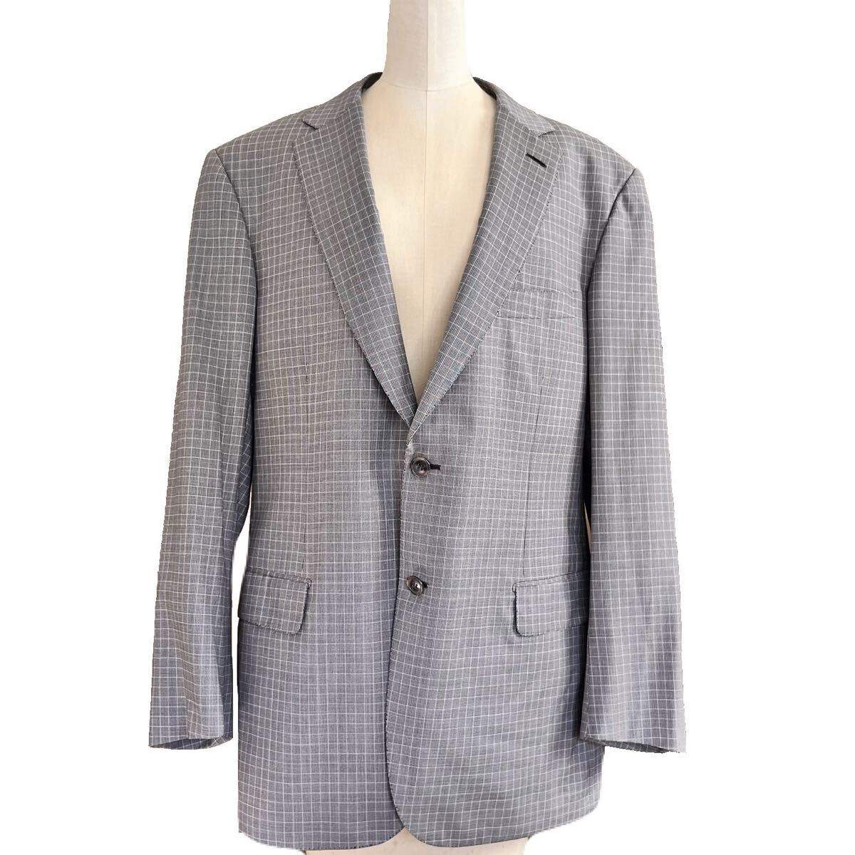 Good Condition Brioni Brioni Suit Single Vest 3 Piece Wool Check Pattern Gray BRUNICO THETA 52 Unlined Setup Genuine Hanger [h1208872701]