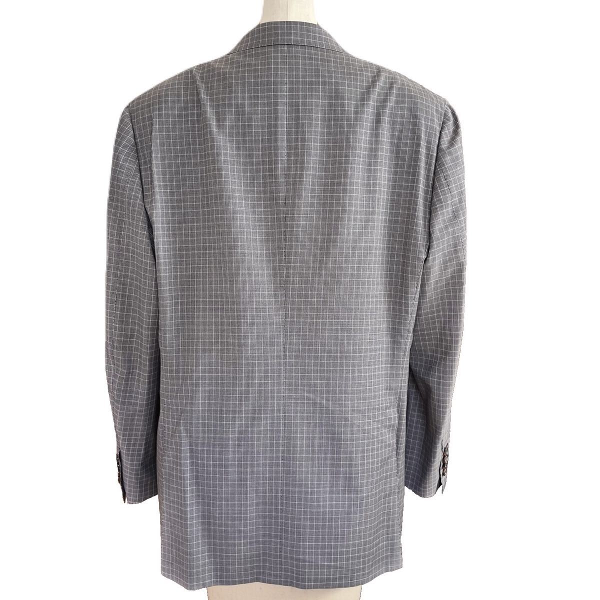 Good Condition Brioni Brioni Suit Single Vest 3 Piece Wool Check Pattern Gray BRUNICO THETA 52 Unlined Setup Genuine Hanger [h1208872701]