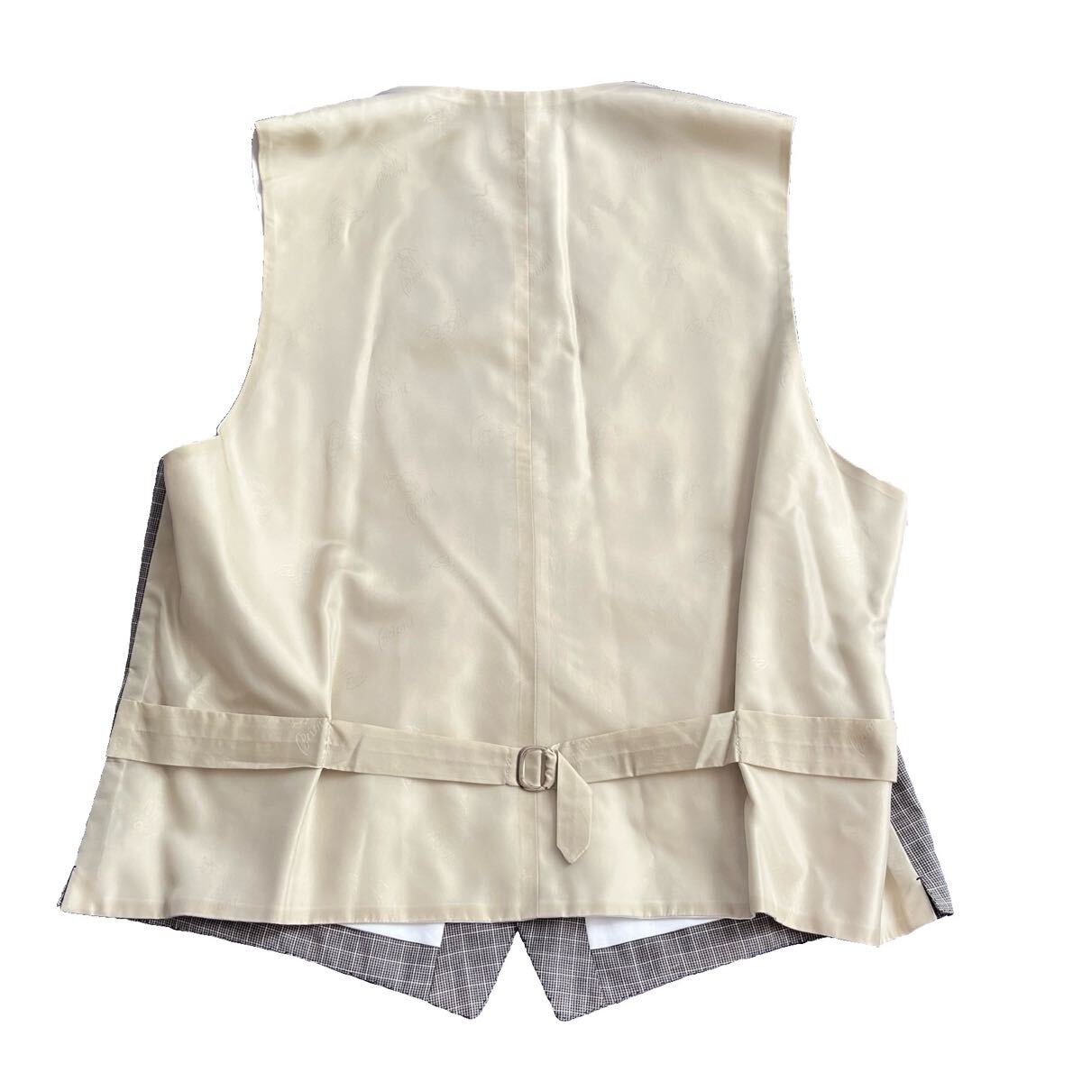 Good Condition Brioni Brioni Suit Single Vest 3 Piece Wool Check Pattern Gray BRUNICO THETA 52 Unlined Setup Genuine Hanger [h1208872701]
