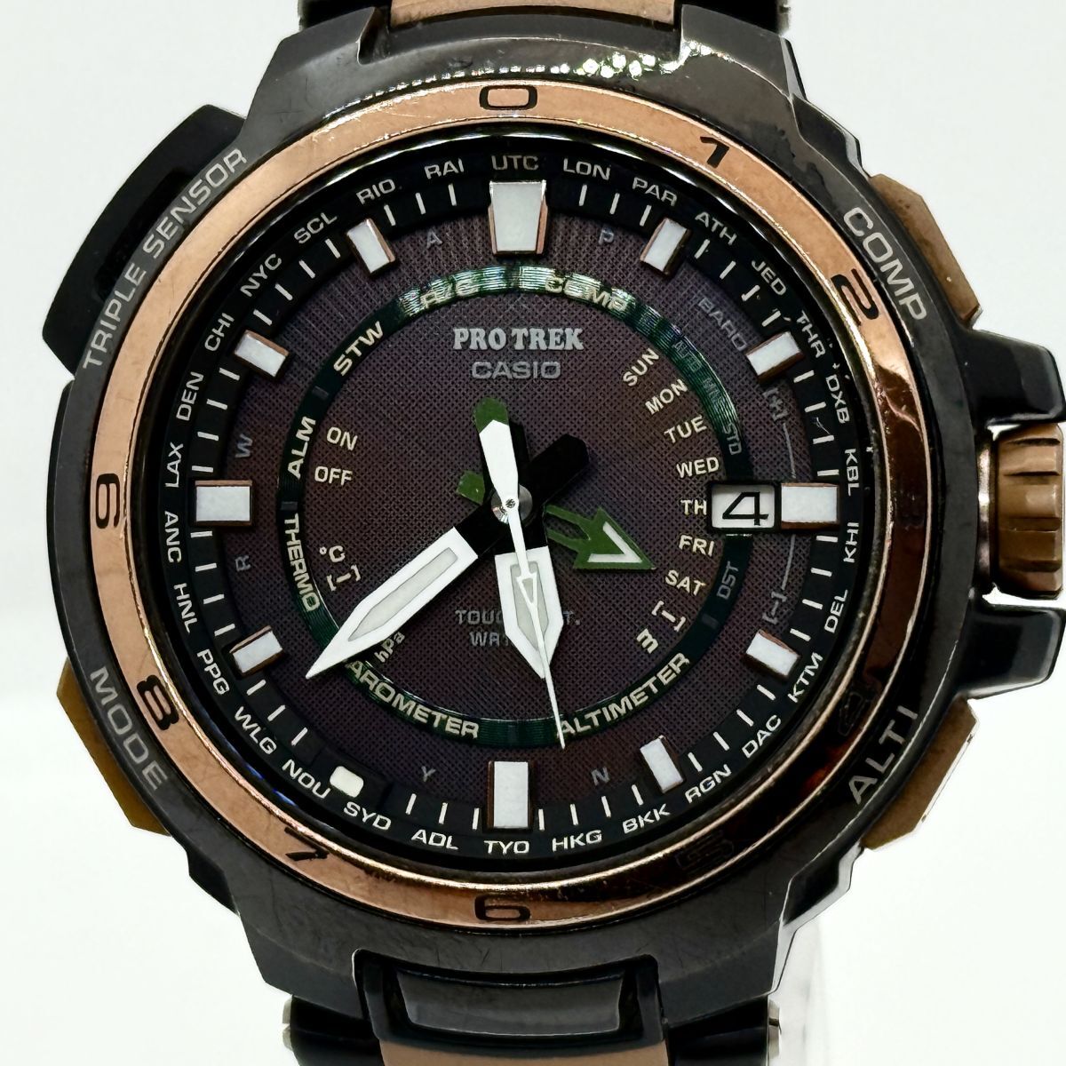 CASIO PRO TREK PRX-7000GF Black Tough Solar Radio Operation [o1209699988]