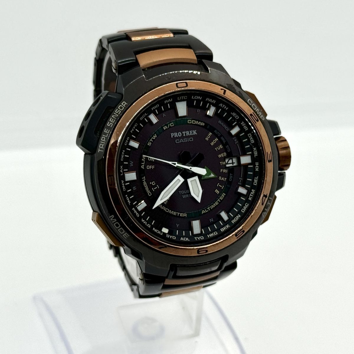 CASIO PRO TREK PRX-7000GF Black Tough Solar Radio Operation [o1209699988]