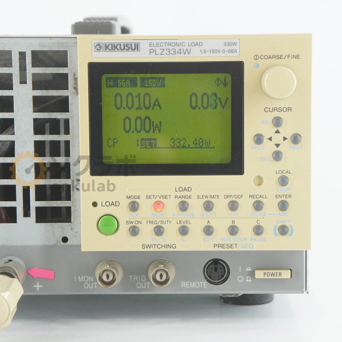 KIKUSUI PLZ334W ELECTRONIC LOAD 330W 1.5-150V 0-66A [x1211063016]