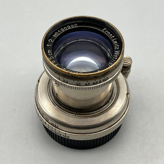 Leica Summar 50mm f2 Lens Black Nickel Marl Tip 1934 Made in Germany [1211135686]