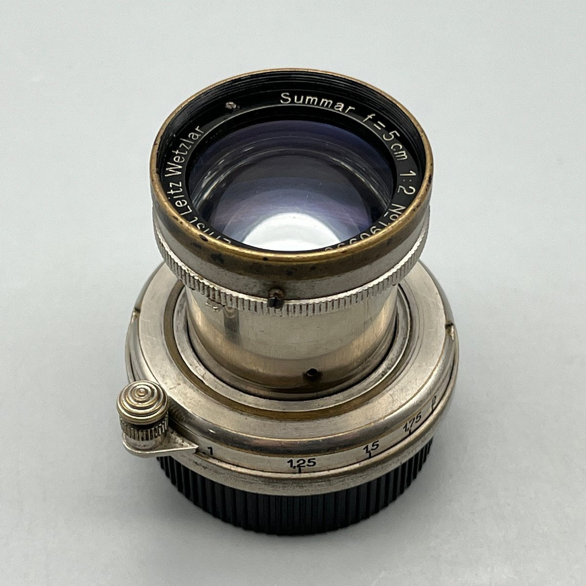 Leica Summar 50mm f2 Lens Black Nickel Marl Tip 1934 Made in Germany [1211135686]