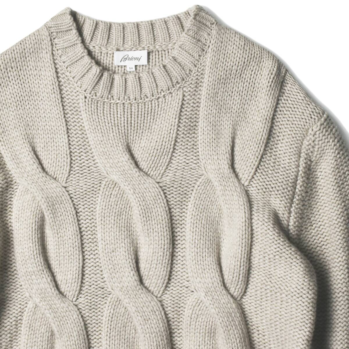 650,000 [Brioni Brioni New] 100% of the highest quality cashmere ◇ Luxurious volume that will make you feel happy ◇ Designed knitting! Thick low gauge cashmere sweater [m1211626815]