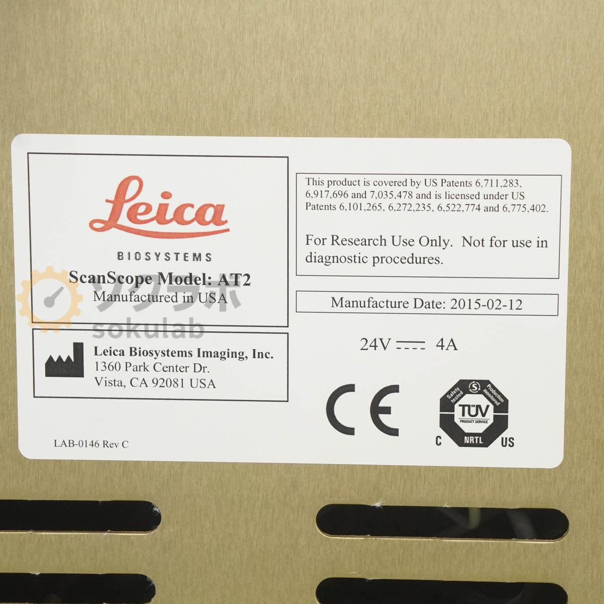 Leica APERIO AT2 Digital Pathology Scanner 20X/0.75 Slide Scanner [q1211770661]