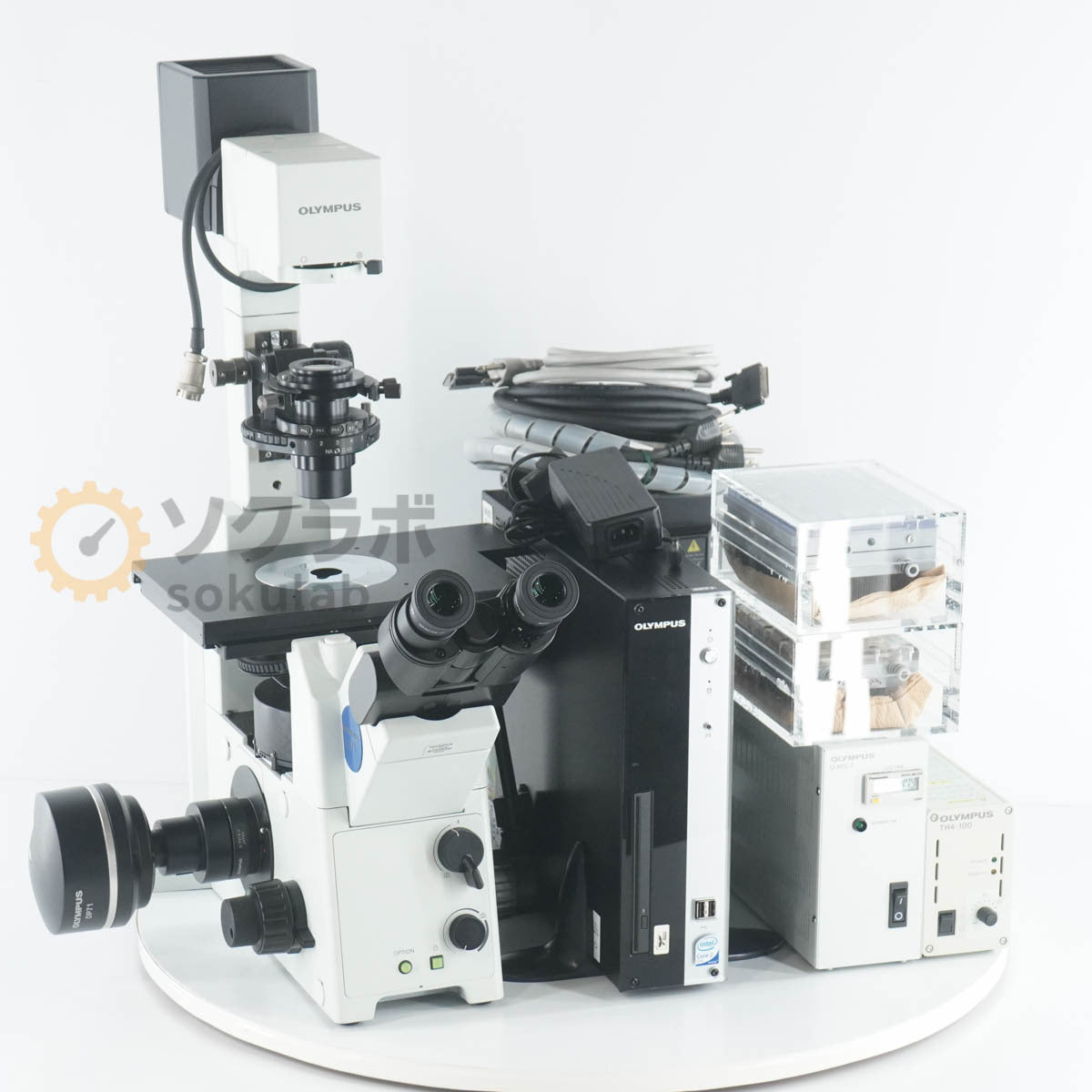 Olympus IX71S1F-3 Microscope Inverted Research WHN10X/22 4X 10X 20X 40X TH4-100 DS-U3 with PC [v1214245215]