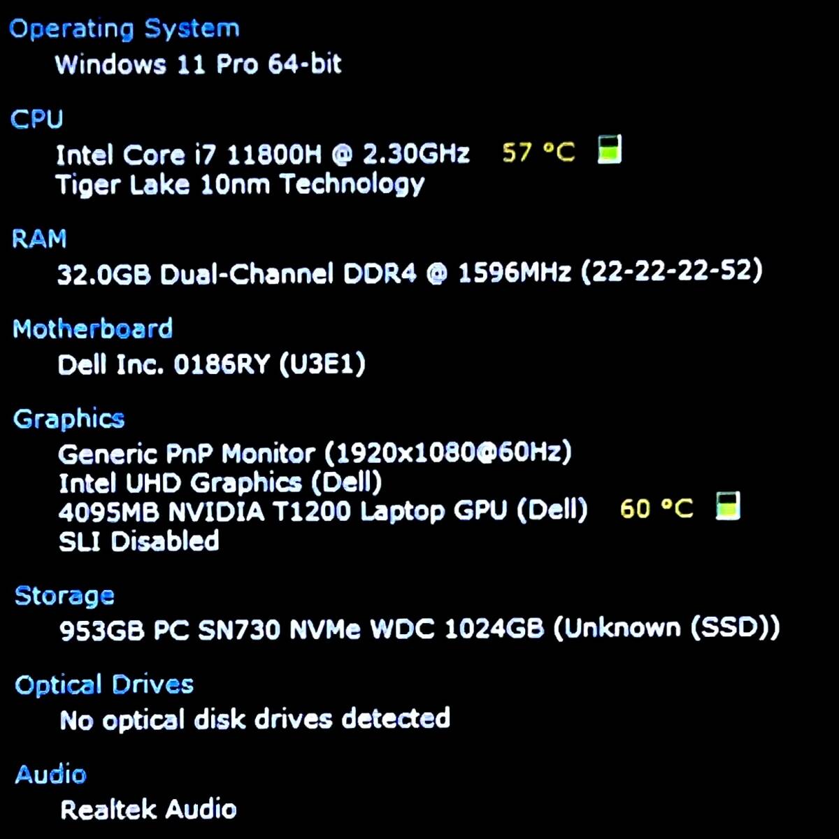 Dell Precision 7560 Mobile Workstation Core i7-11800H NVMe SSD 1TB RAM 32GB Camera NVIDIA GPU Office 2024 [f1219878589]