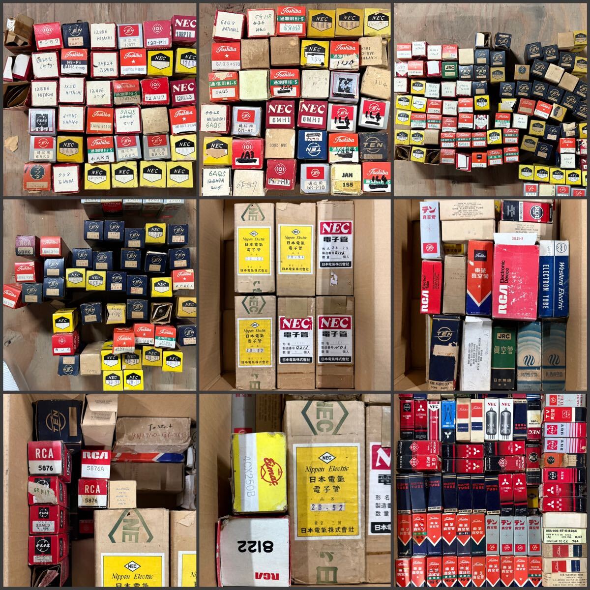 Hitachi RCA Toshiba Mazda NEC Mitsubishi National JRC Vacuum Tubes Lot of 240+ Unverified (untested) [v1228906189]