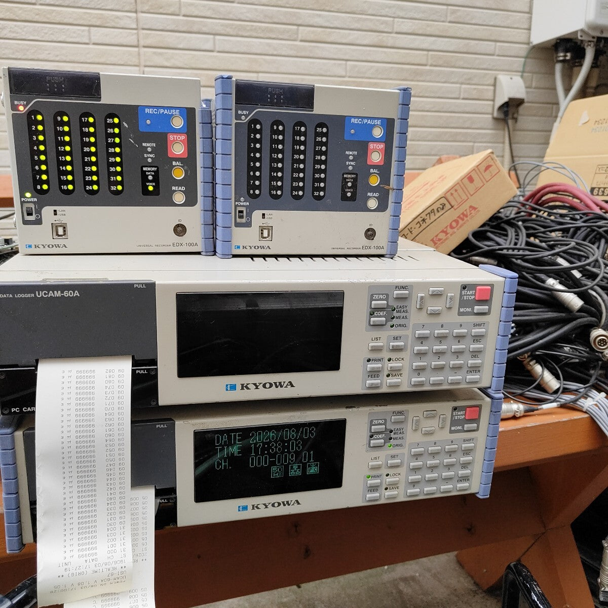KYOWA Measurement Equipment Set Data Logger Cable Reel Lot [x1239480371]