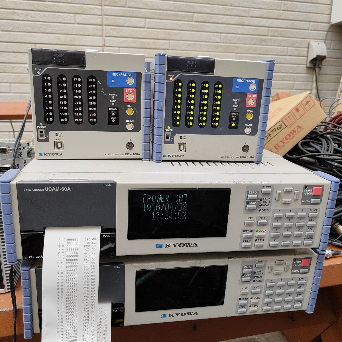 KYOWA Measurement Equipment Set Data Logger Cable Reel Lot [x1239480371]