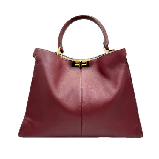 FENDI 8BN304 Handbag Large Wine Red with Dust Bag and Certificate [e1240819917]
