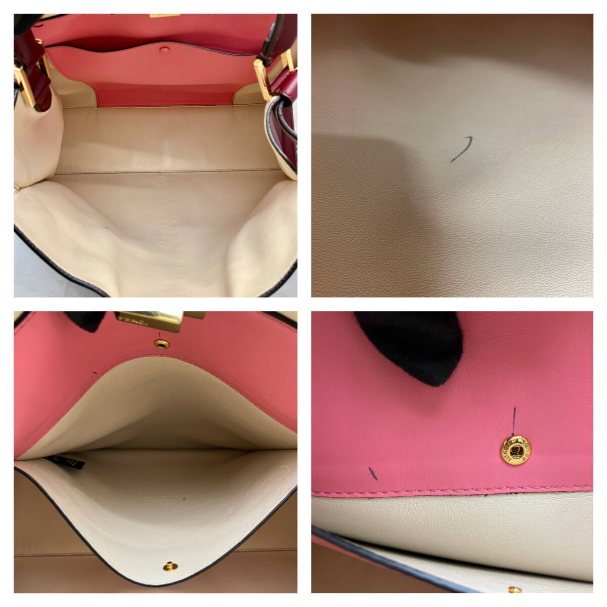 FENDI 8BN304 Handbag Large Wine Red with Dust Bag and Certificate [e1240819917]
