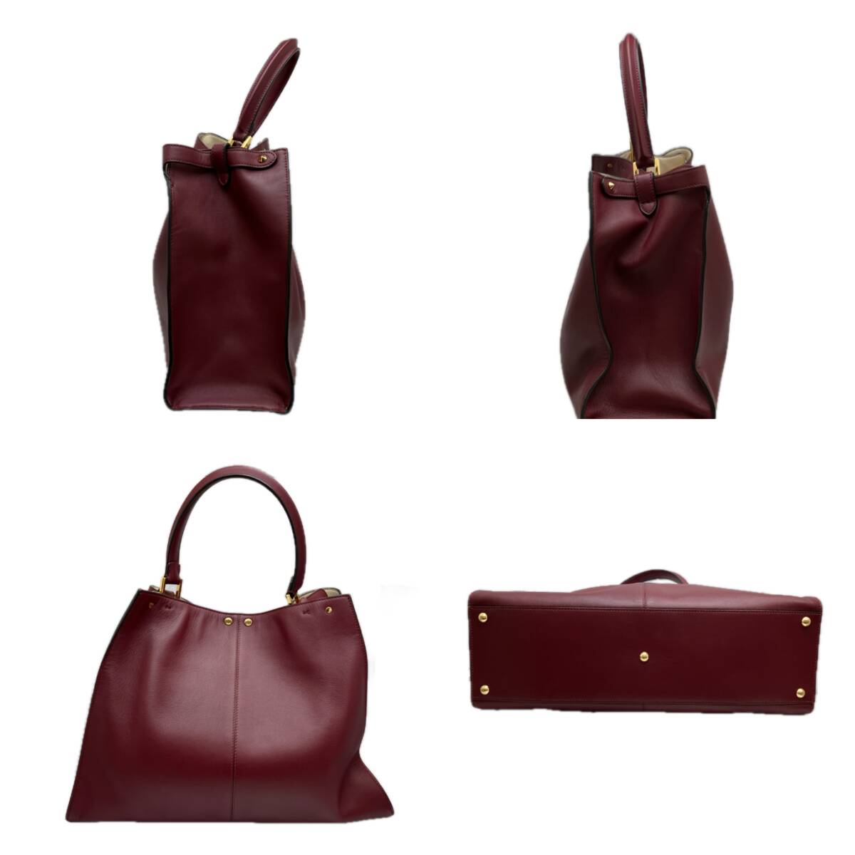 FENDI 8BN304 Handbag Large Wine Red with Dust Bag and Certificate [e1240819917]