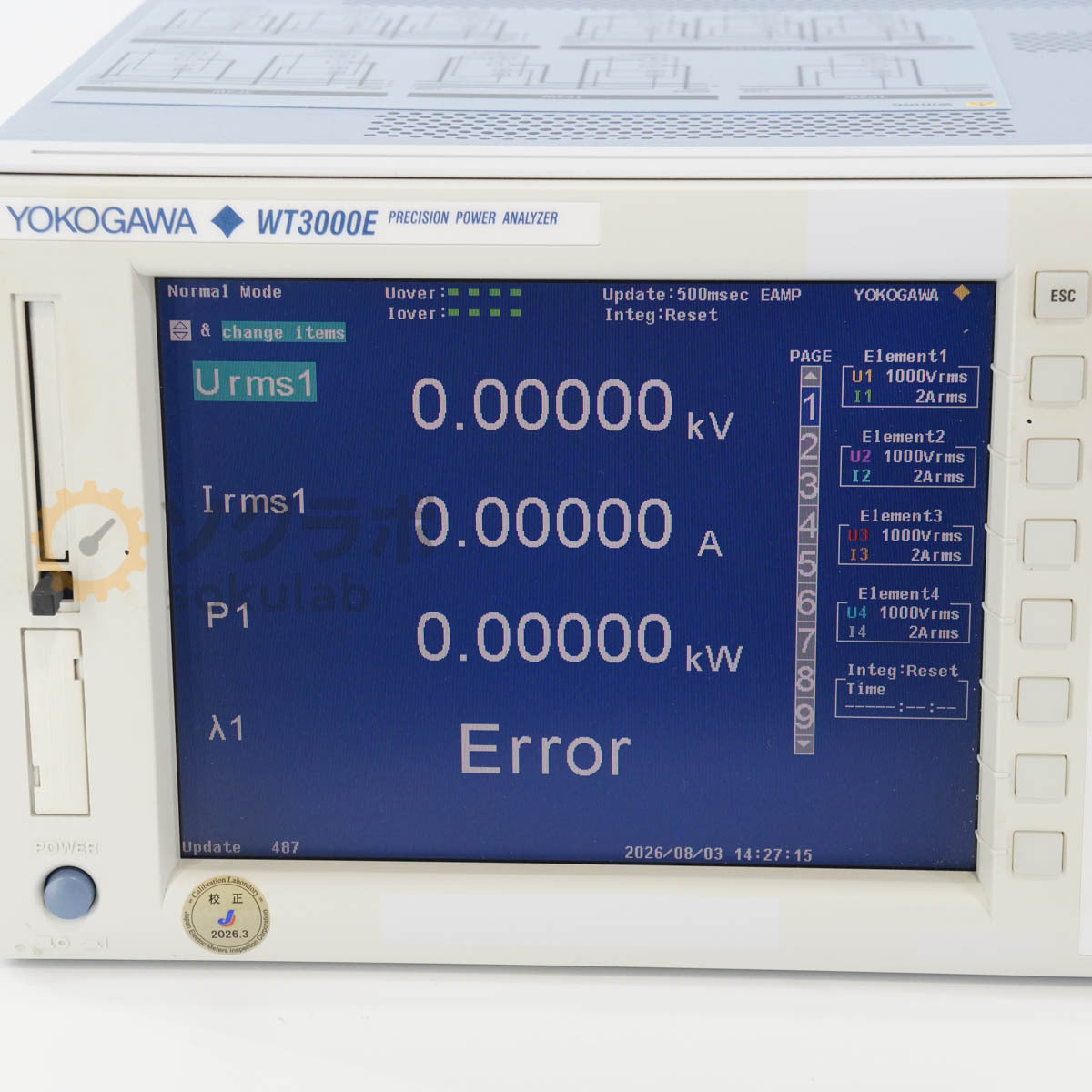 Yokogawa WT3000E Precision Power Analyzer WT3004E-2A4-30A0-D/B5/DA [x1241474076]