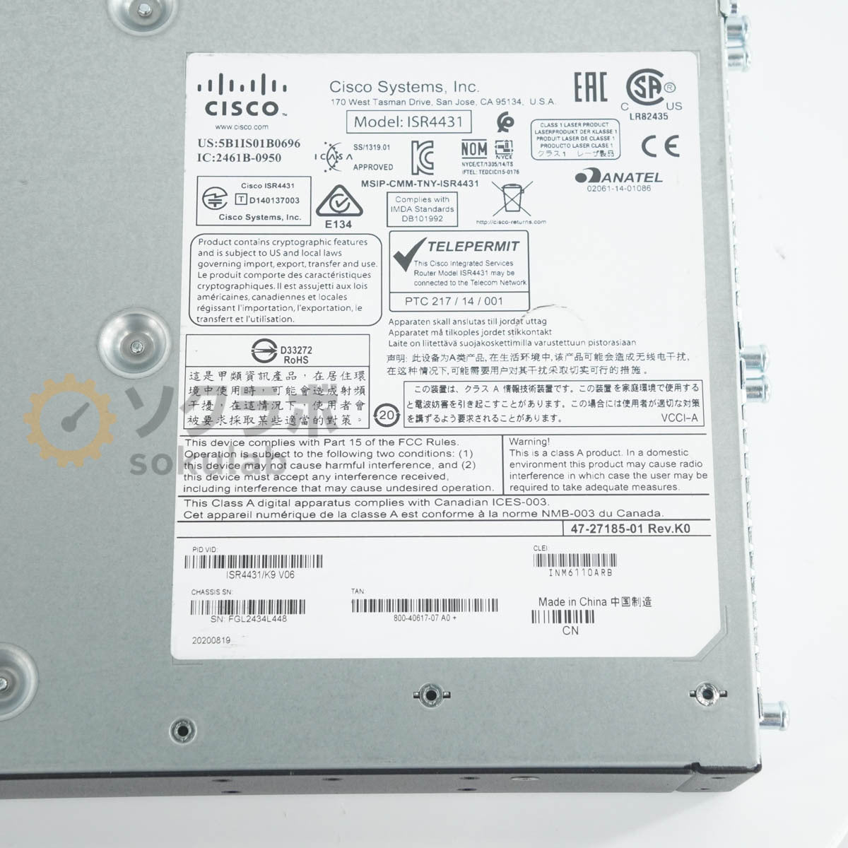 CISCO ISR4431/K9 V06 Router with Power Cord [h1243154609]