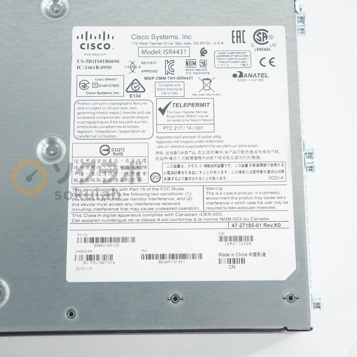 CISCO ISR4431/K9 V06 Router with Power Cord [o1243157479]