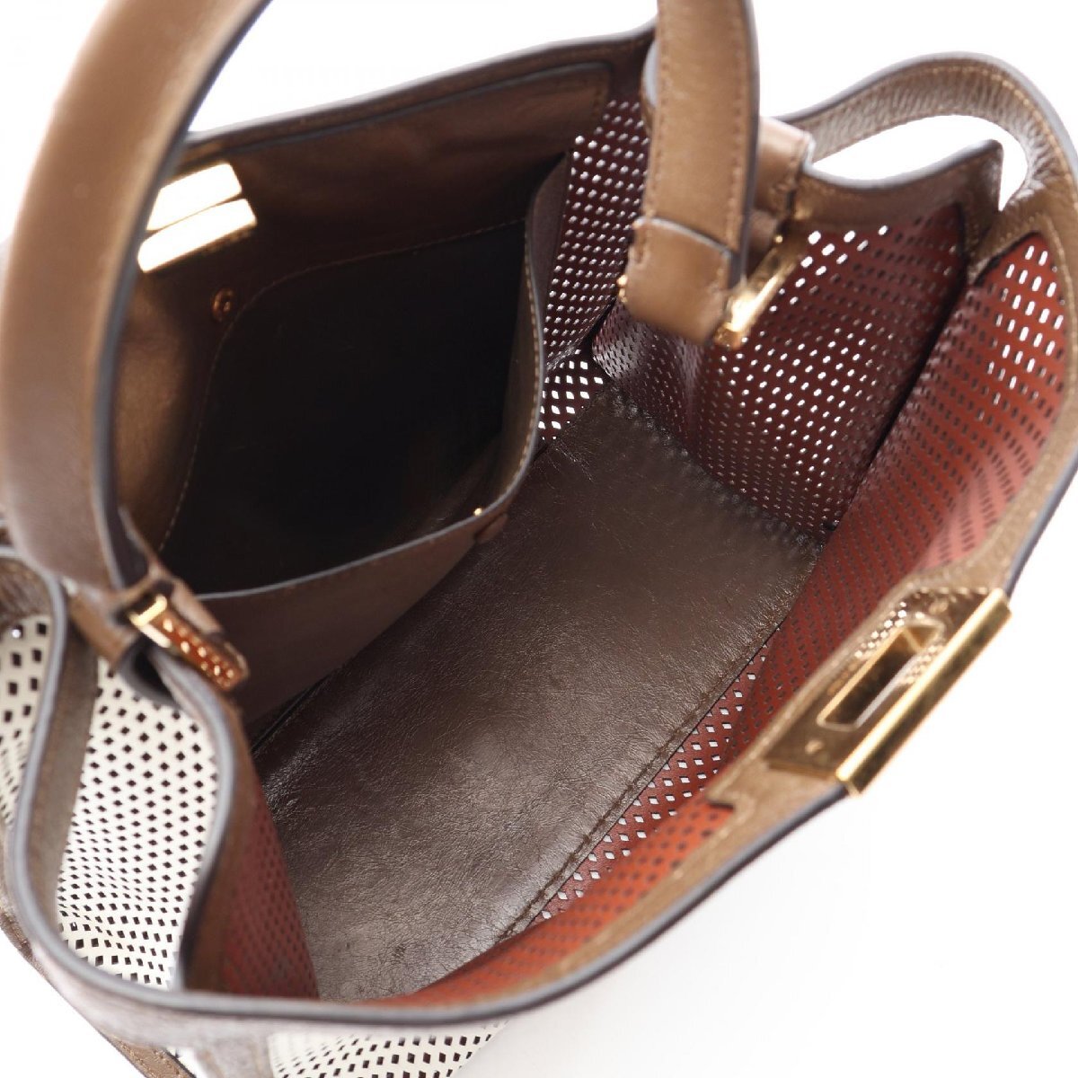 FENDI 8BN310 Peekaboo X-Lite Medium Punching Handbag Leather [g1244544360]