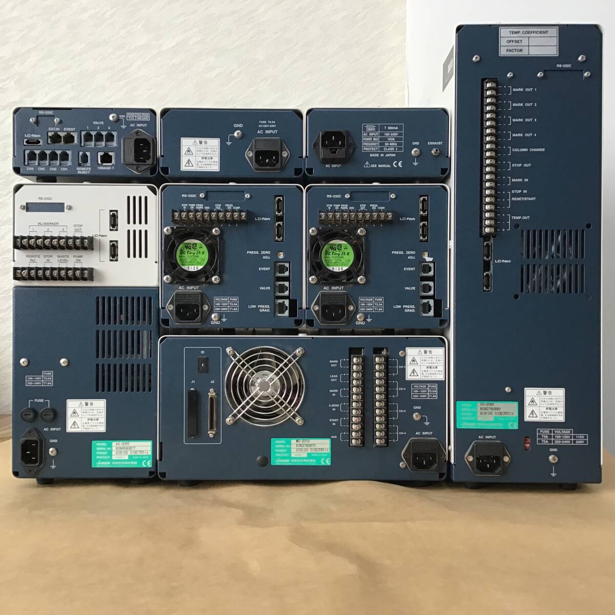 Nihon Bunko PU-2080 High-Speed Liquid Chromatograph CO-2065 MD-2010 DG-2080-53 LC-NETⅡ/ADC MX-2080-32 AS-2055 2 Units [1244810649]