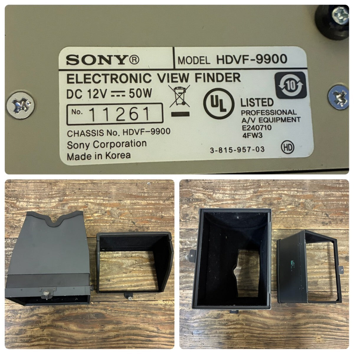 SONY HDVF-9900 Electronic Viewfinder 9-inch CRT with Hard Case (as-is) [j1244957866]