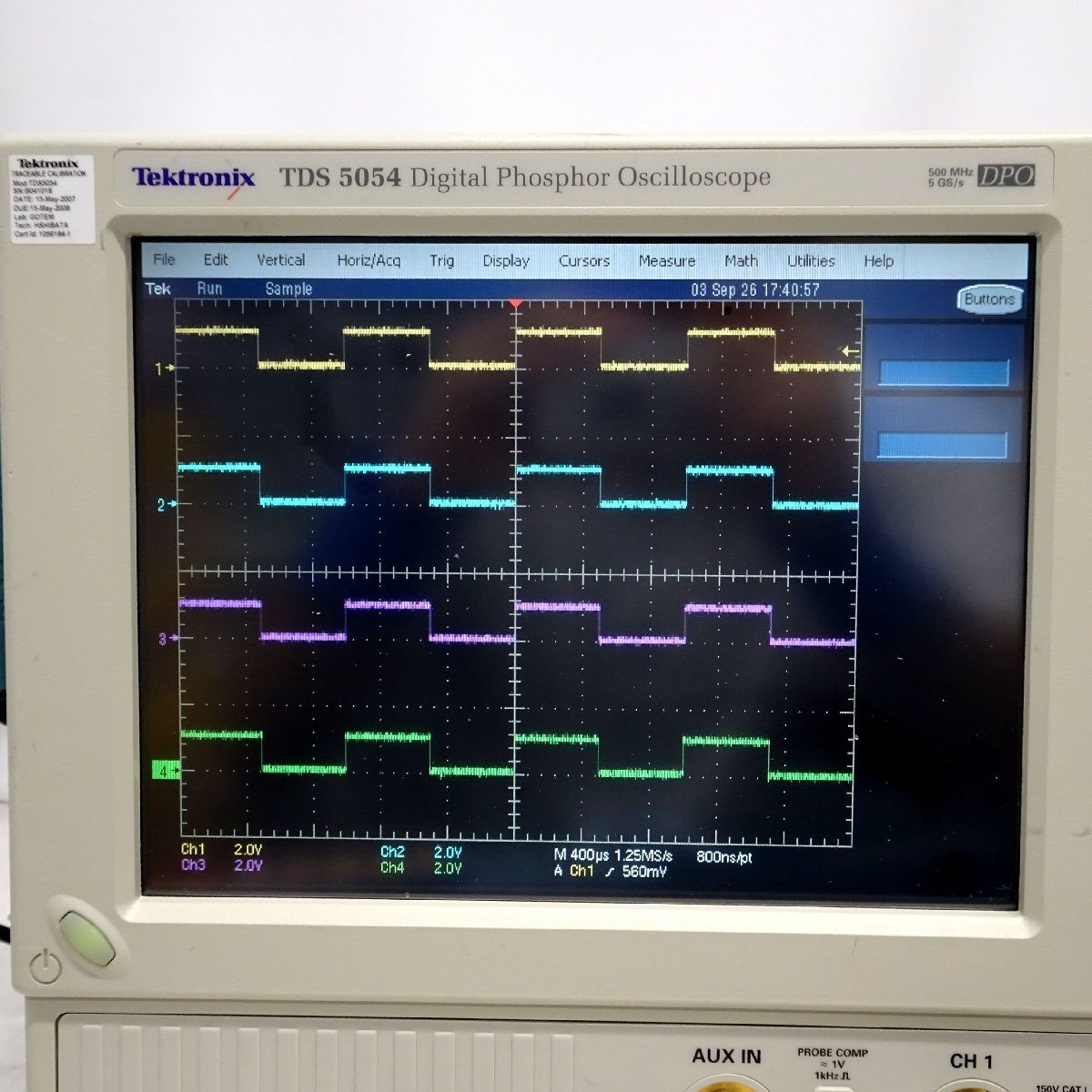 Tektronix TDS5054 Digital Oscilloscope 500MHz 4ch (as-is) [d1245100771]