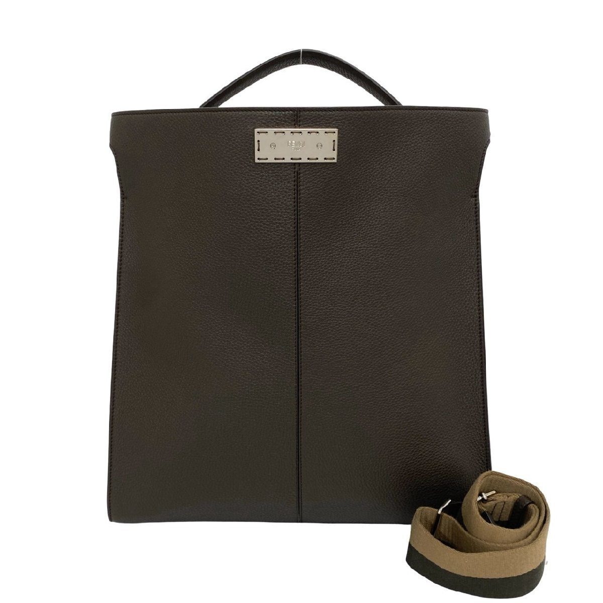 FENDI Peekaboo X Light Leather Shoulder Bag Brown [d1245644202]