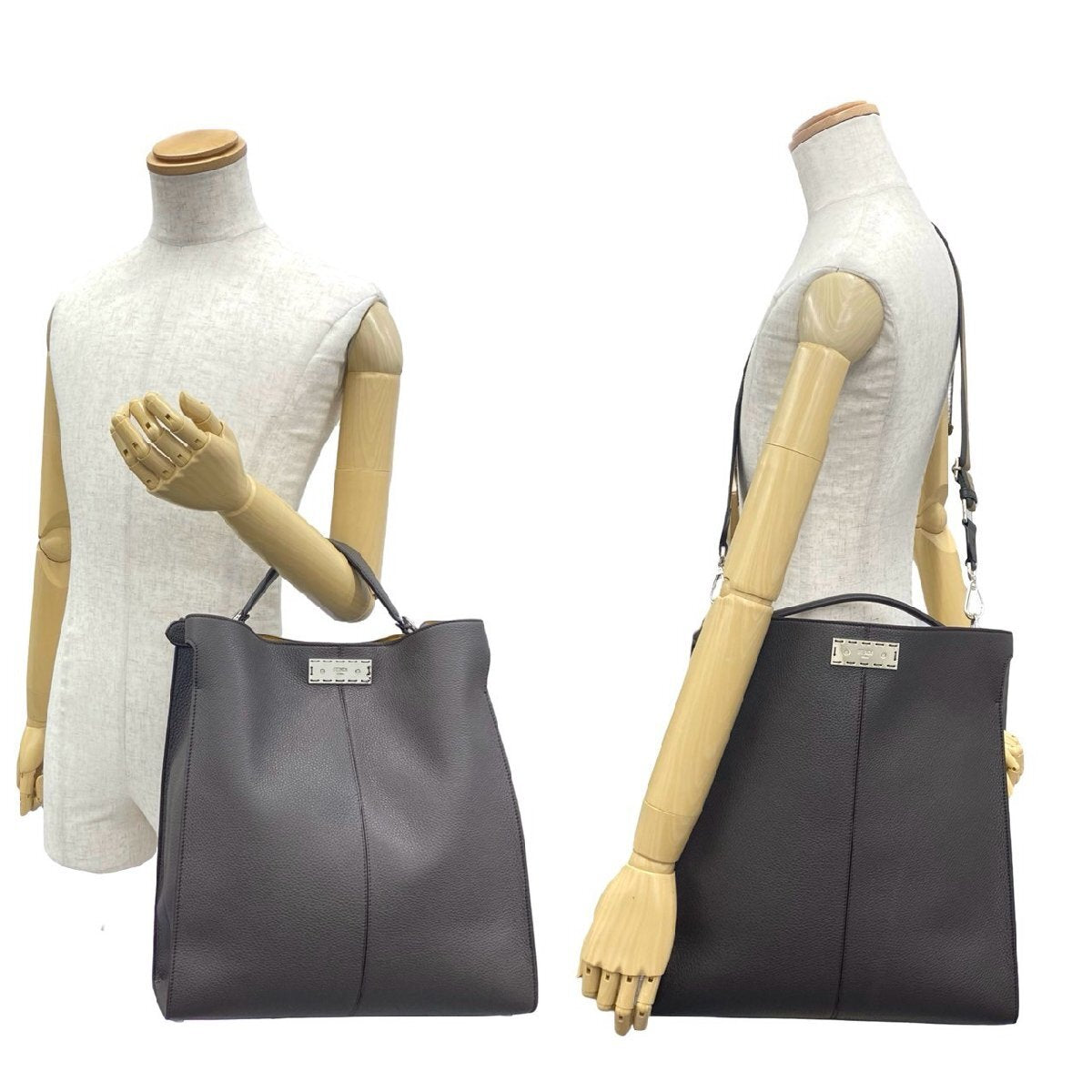 FENDI Peekaboo X Light Leather Shoulder Bag Brown [d1245644202]