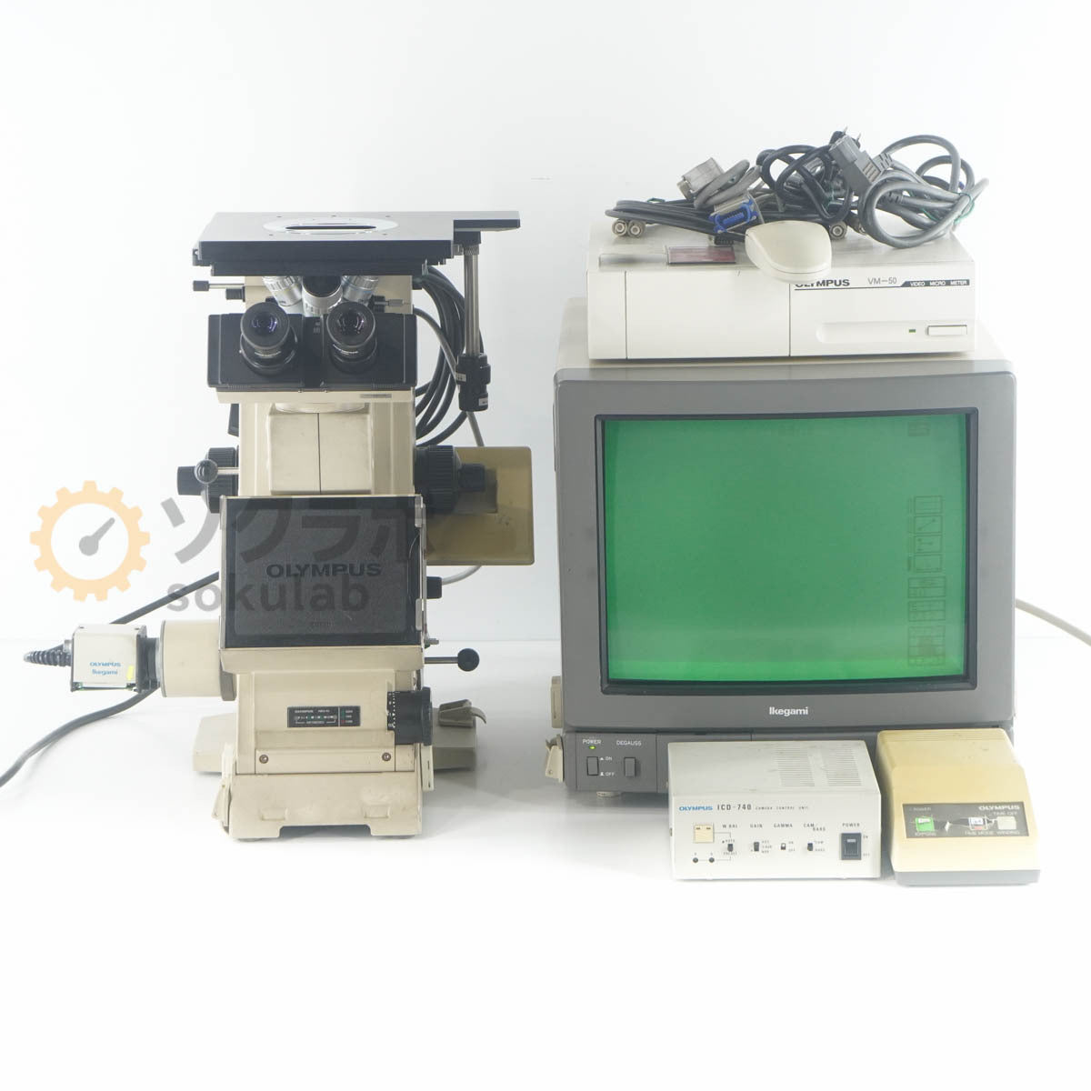 OLYMPUS PME 3 Microscope with WHK10×20L NeoDPlan 5 10 20 40 VM-50 ICD-740 PM-CBK-3 TM1550A [b1246406908]
