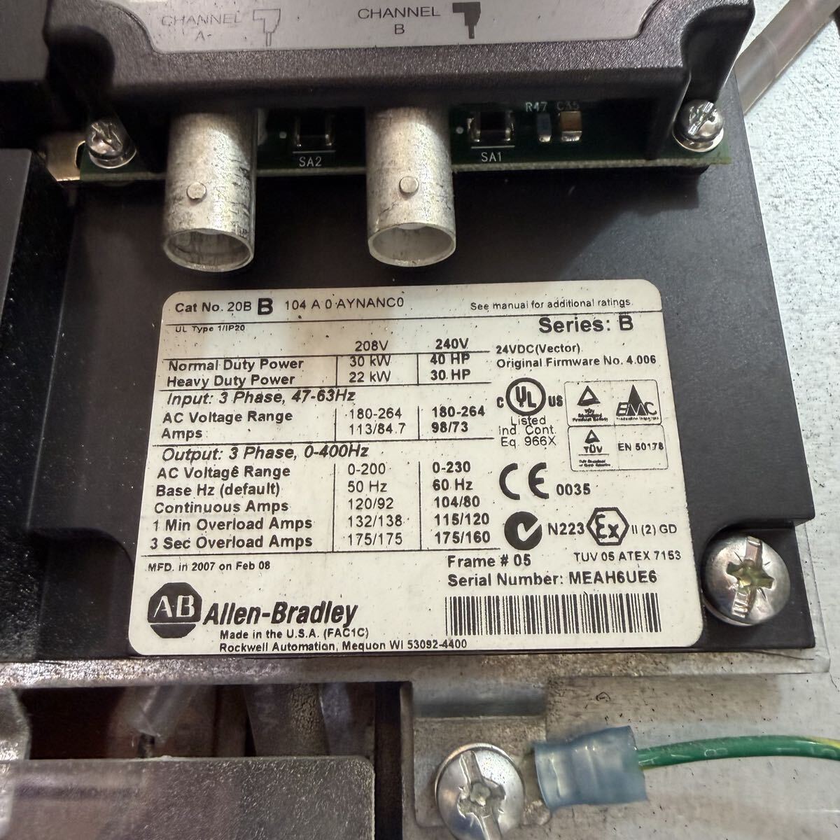 Allen Bradley PowerFlex 700 20B-B104A0AYNANC0 Inverter 30kW [n1246642944]