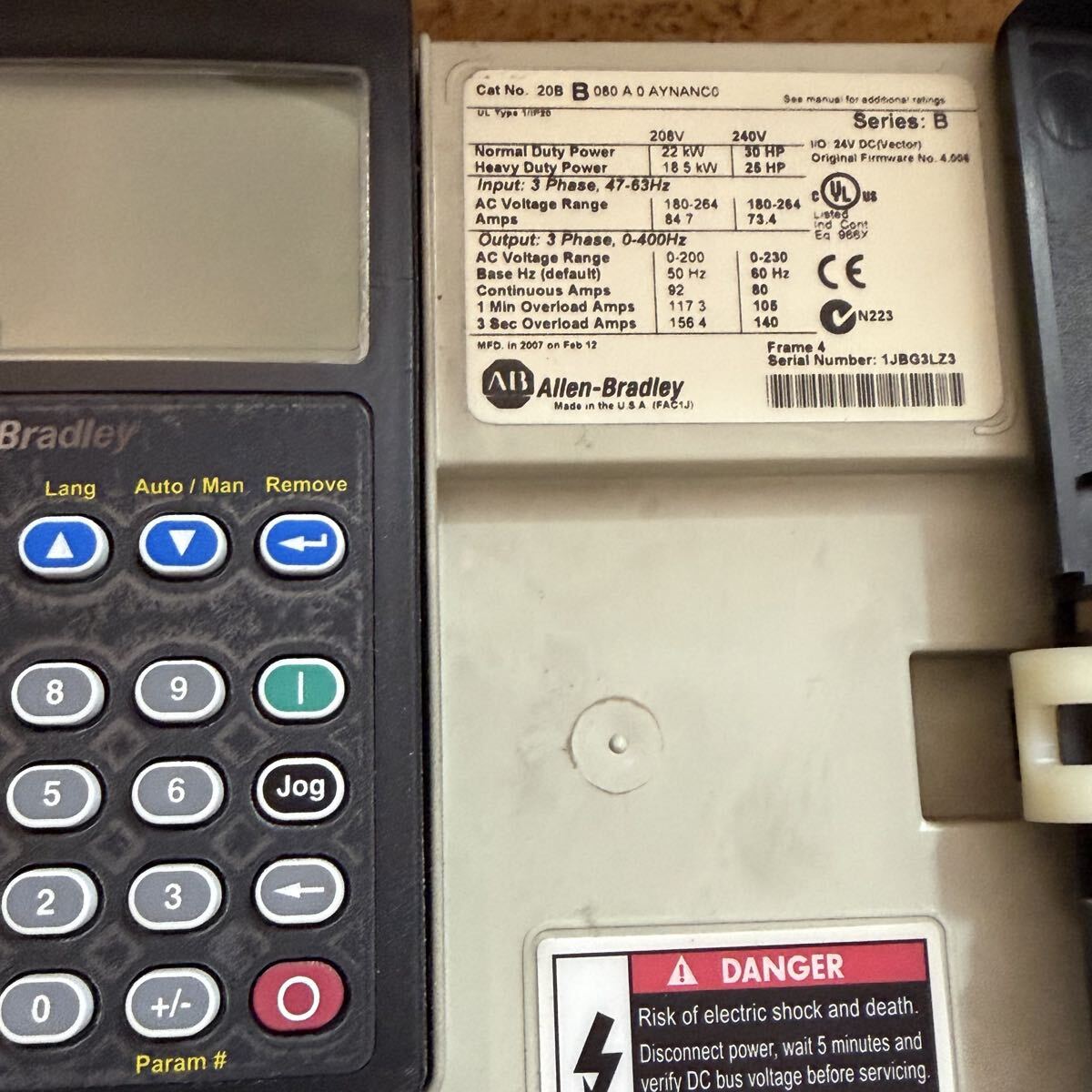 Allen Bradley PowerFlex 700 20B-B080A0AYNANC0 Inverter 22kW [1246648305]