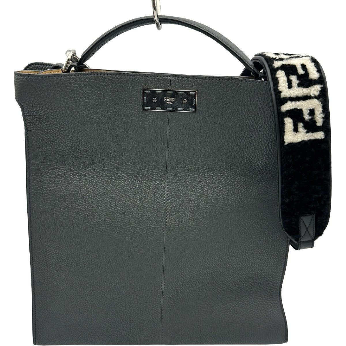 Fendi 7VA447 Shoulder Bag Leather Gray [u1247827987]