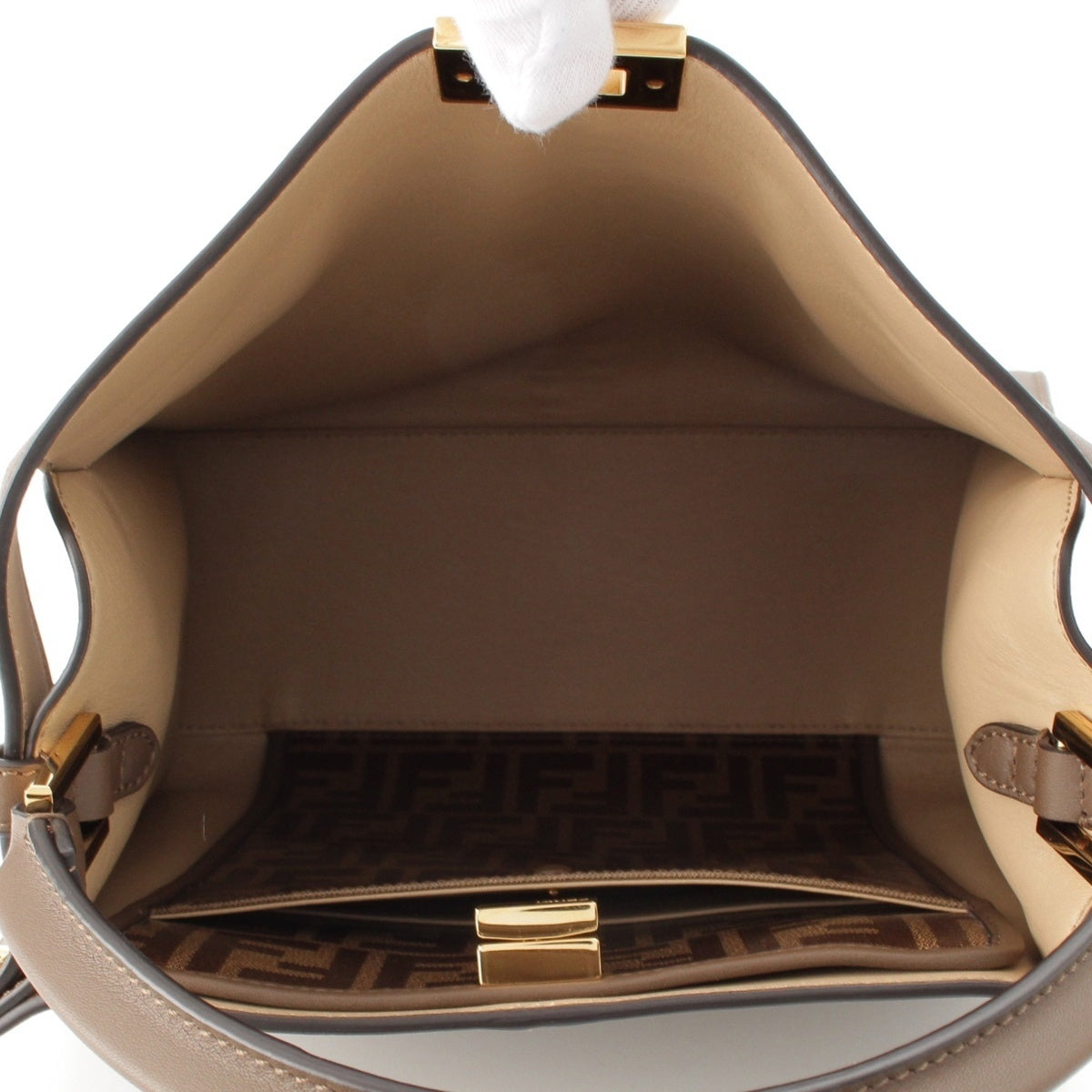 Fendi Peekaboo X-Light Medium Leather 2WAY Handbag 8BN310 Brown [t1248425279]