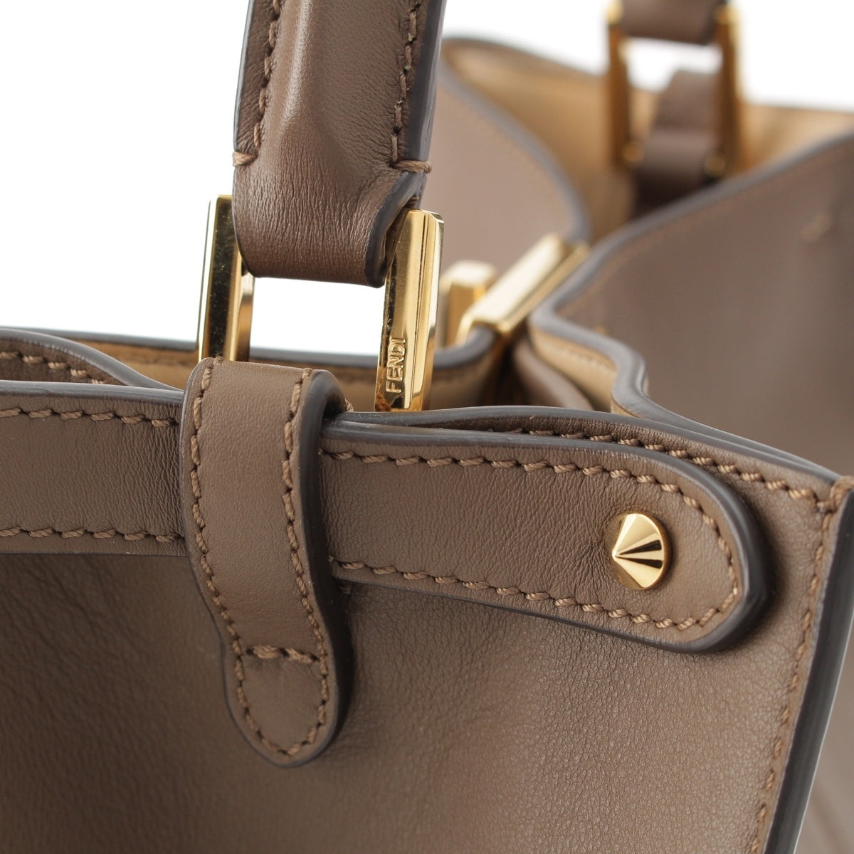 Fendi Peekaboo X-Light Medium Leather 2WAY Handbag 8BN310 Brown [t1248425279]