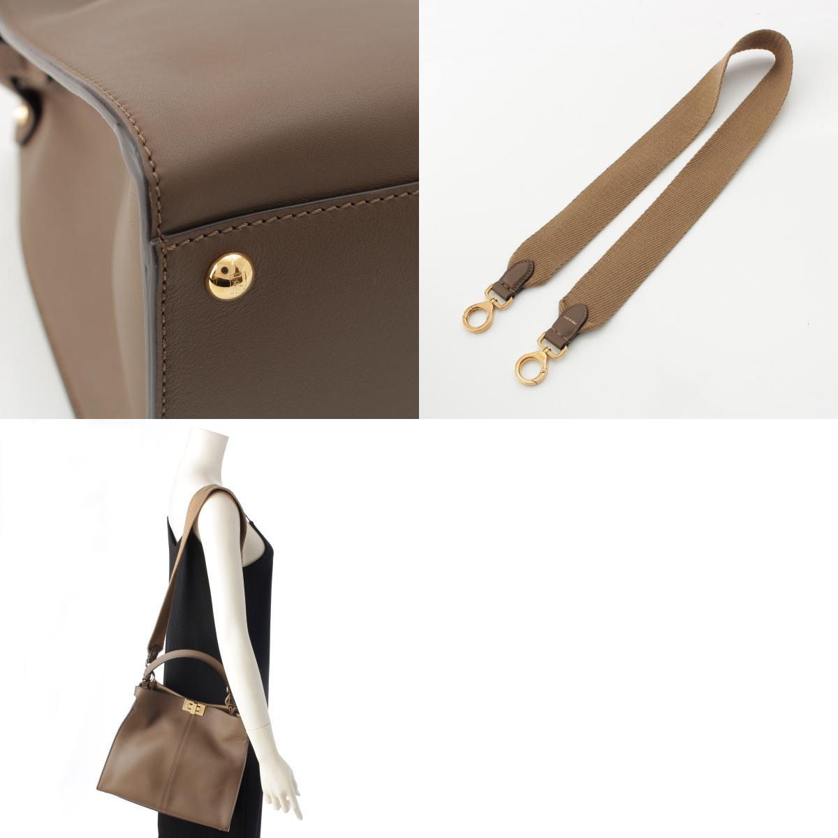 Fendi Peekaboo X-Light Medium Leather 2WAY Handbag 8BN310 Brown [t1248425279]
