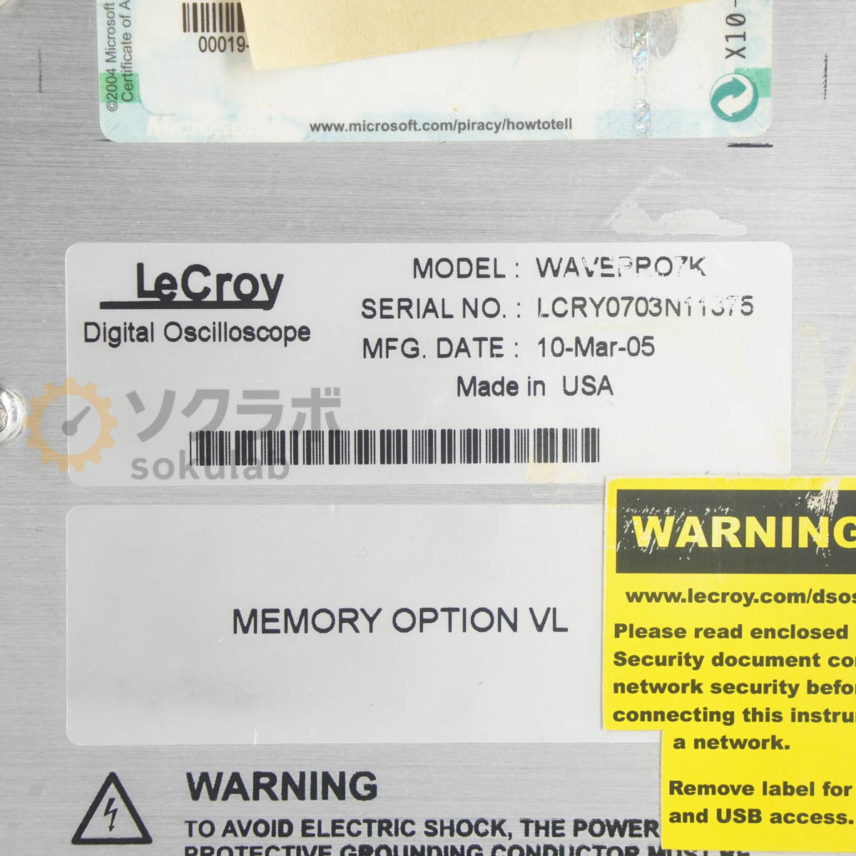 LeCroy WavePro 7200 2GHz Oscilloscope OPT VL [w1249050623]